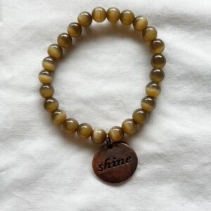 Cookie Lee Cat’s Eye Stretch Bracelet | Shine Charm Brown Beaded